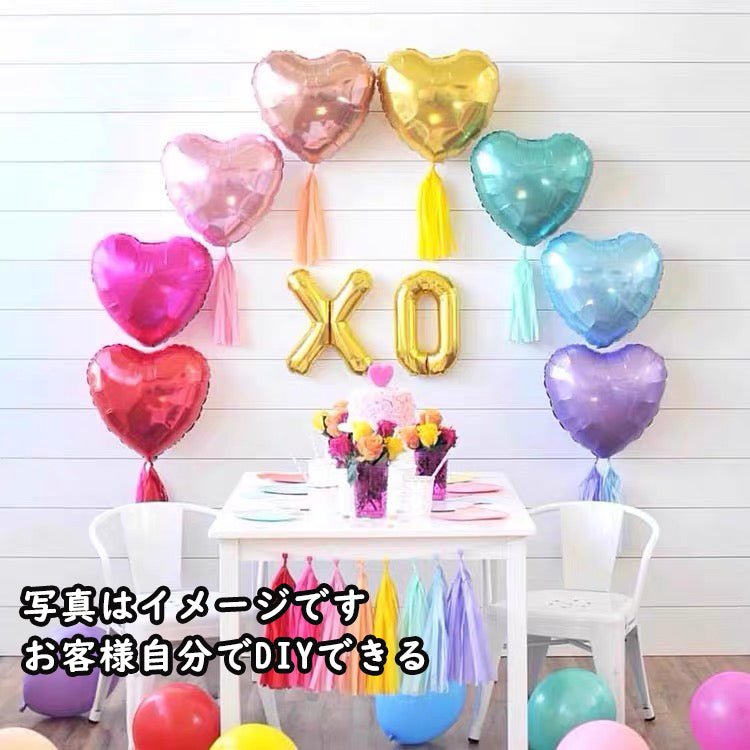 18インチ ハート形アルミ風船（全10種）誕生日 飾り付け 風船 バルーン happy birthday 大きい 大量 割れにくい 装飾 おしゃれ 卸売り ハロウィン - 三泰製造所合同会社